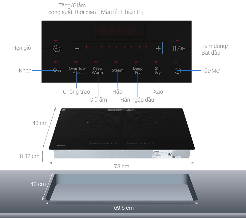 Bếp từ đôi âm Panasonic KY-H1WZ70KRA 3500W