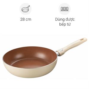 Chảo nhôm chống dính đáy từ 28cm Elmich Daily Burga 2355261BE28 be