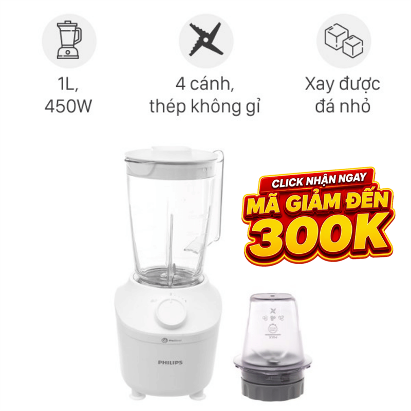 Máy xay sinh tố đa năng Philips HR2041/10 - 2 cối