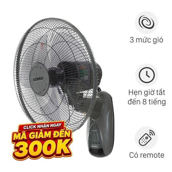 Quạt treo tường Senko 3 cánh TR1628 47W