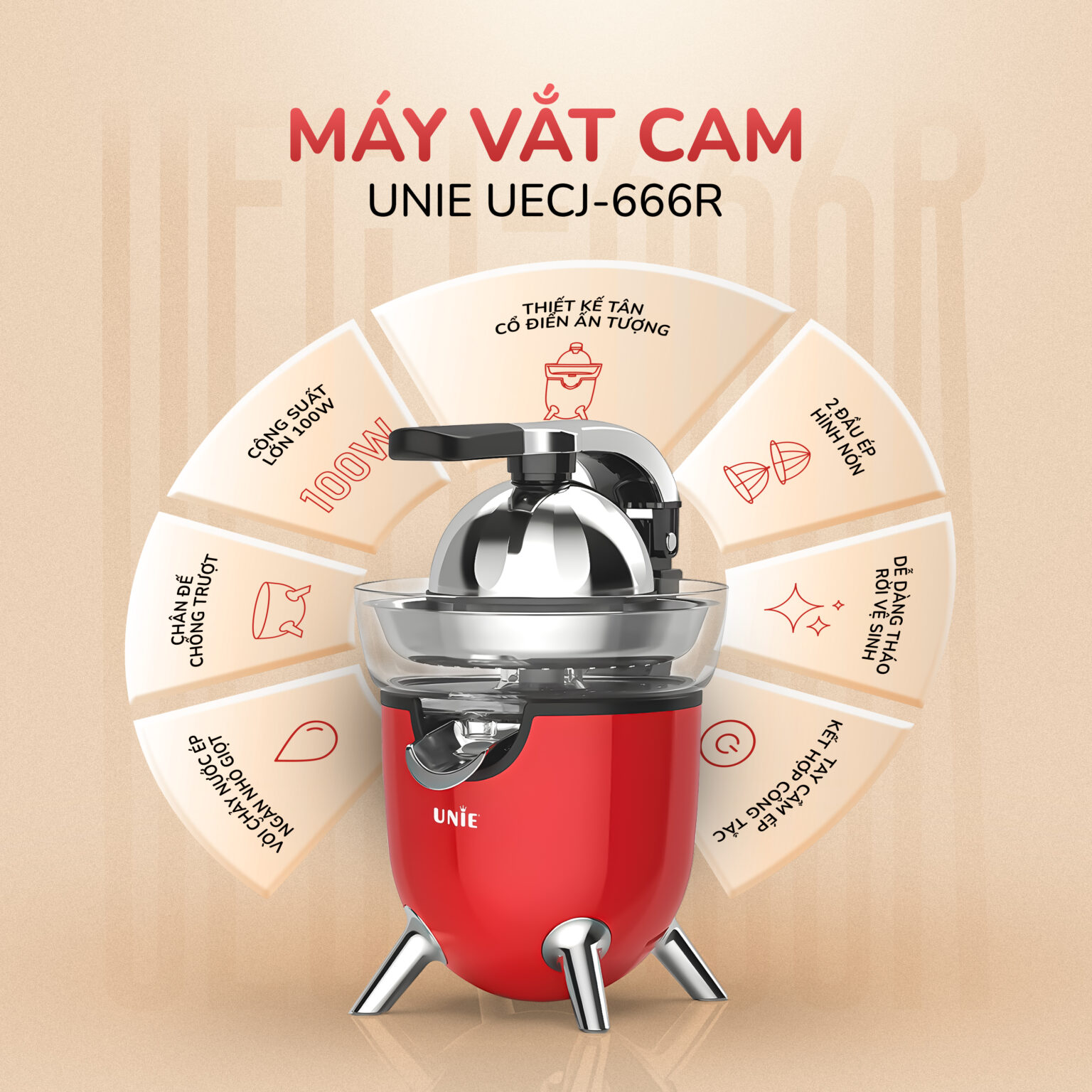 Máy vắt cam Unie UECJ-666R