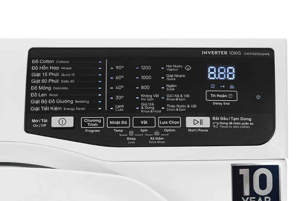 Máy giặt lồng ngang Electrolux Inverter 10Kg EWF1025DQWB