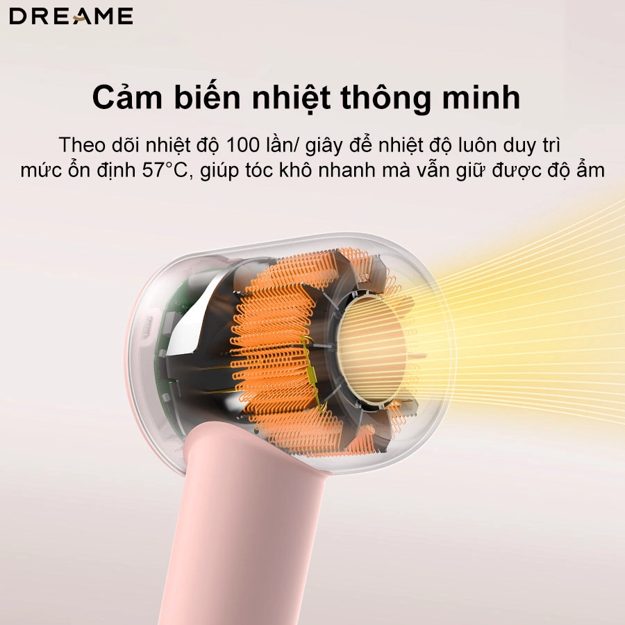 Máy sấy tóc 1600W Dreame Hair Gleam-xám