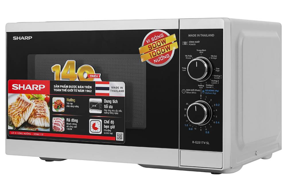 Lò vi sóng có nướng 25L Sharp R-G251TV-SL-Thailand