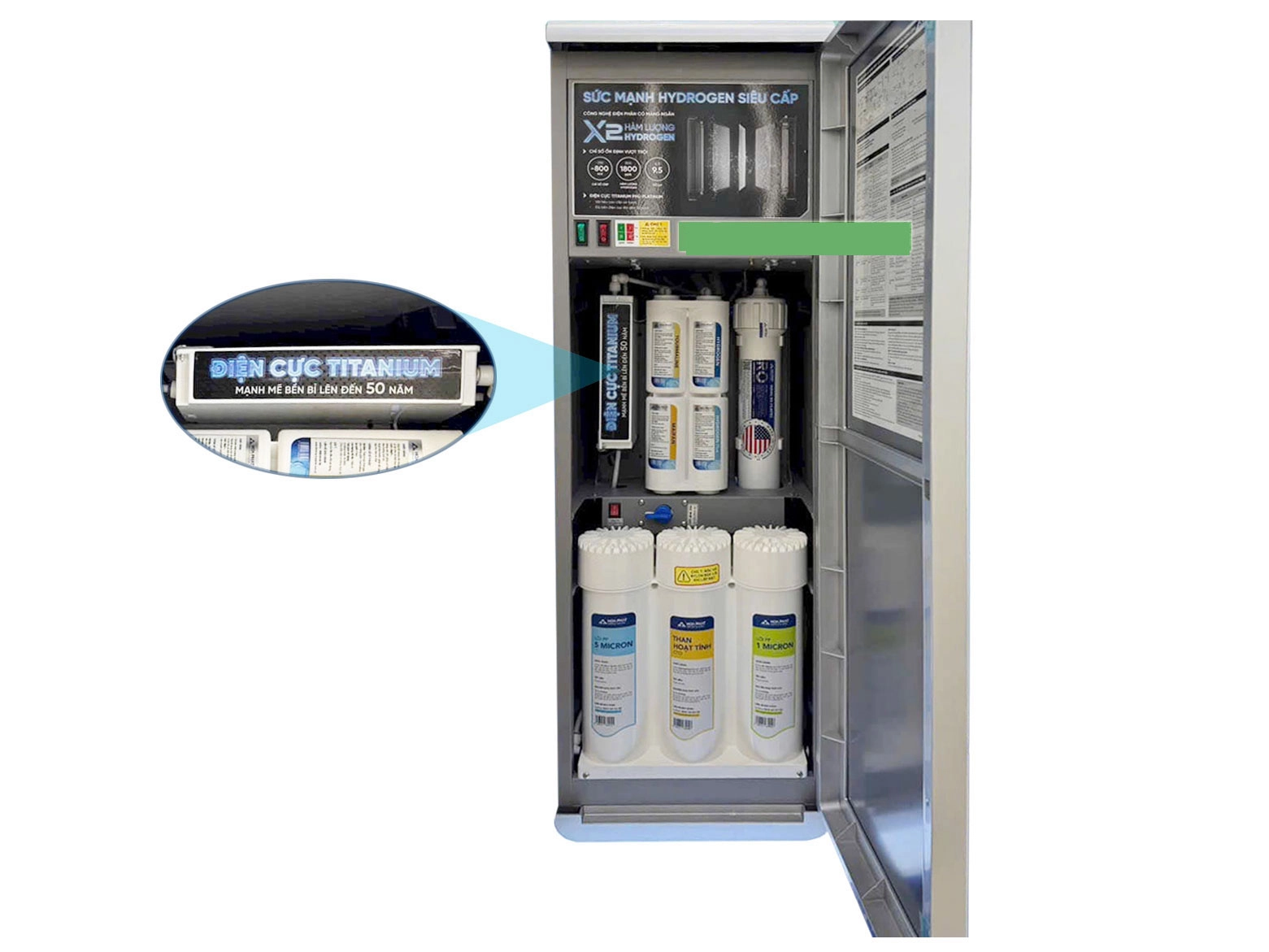 Máy lọc nước nóng lạnh Hydrogen ion kiềm 12 cấp Hòa Phát HPA886