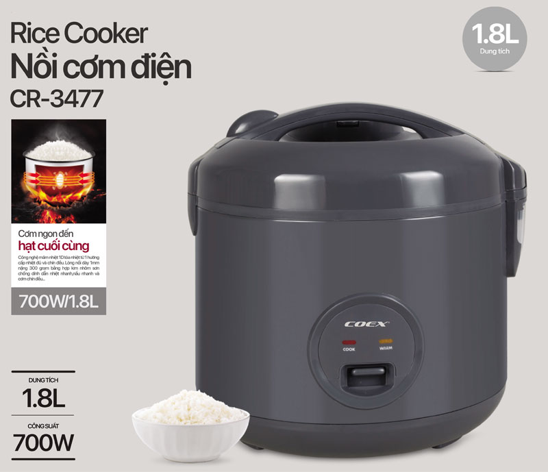 Nồi cơm điện cơ COEX 1.8 lít CR-3477