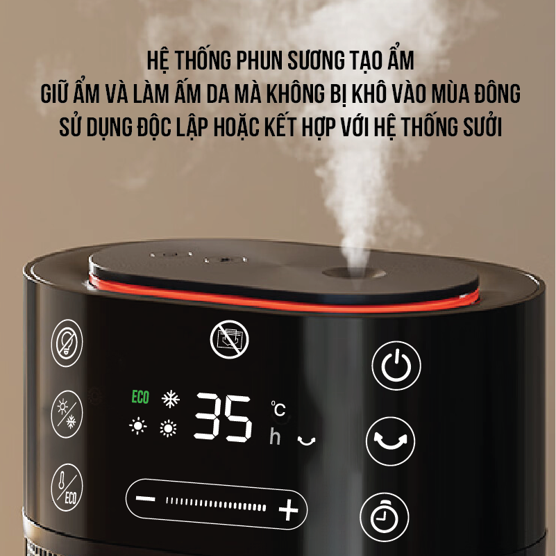 Sưởi điện Ceramic kết hợp tạo ẩm Roler RC-2124R