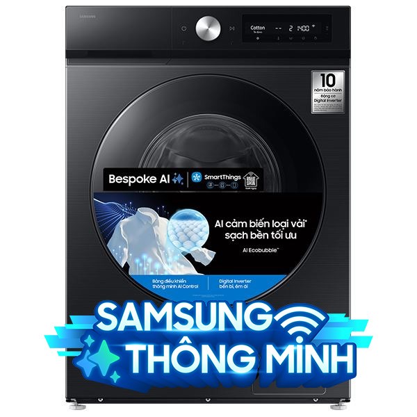 Máy giặt Samsung Bespoke AI EcoBubble Inverter 10 kg WW10DB7U34GBSV