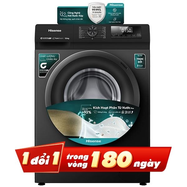Máy giặt sấy Hisense Inverter giặt 9 kg - sấy 6 kg WD90N1Y
