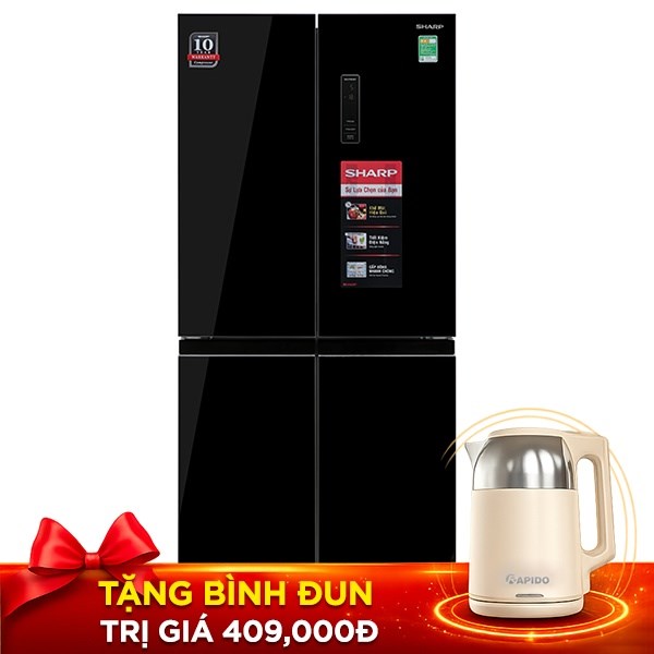 Tủ lạnh Sharp Inverter 362 lít Multi Door SJ-FX420VG-BK